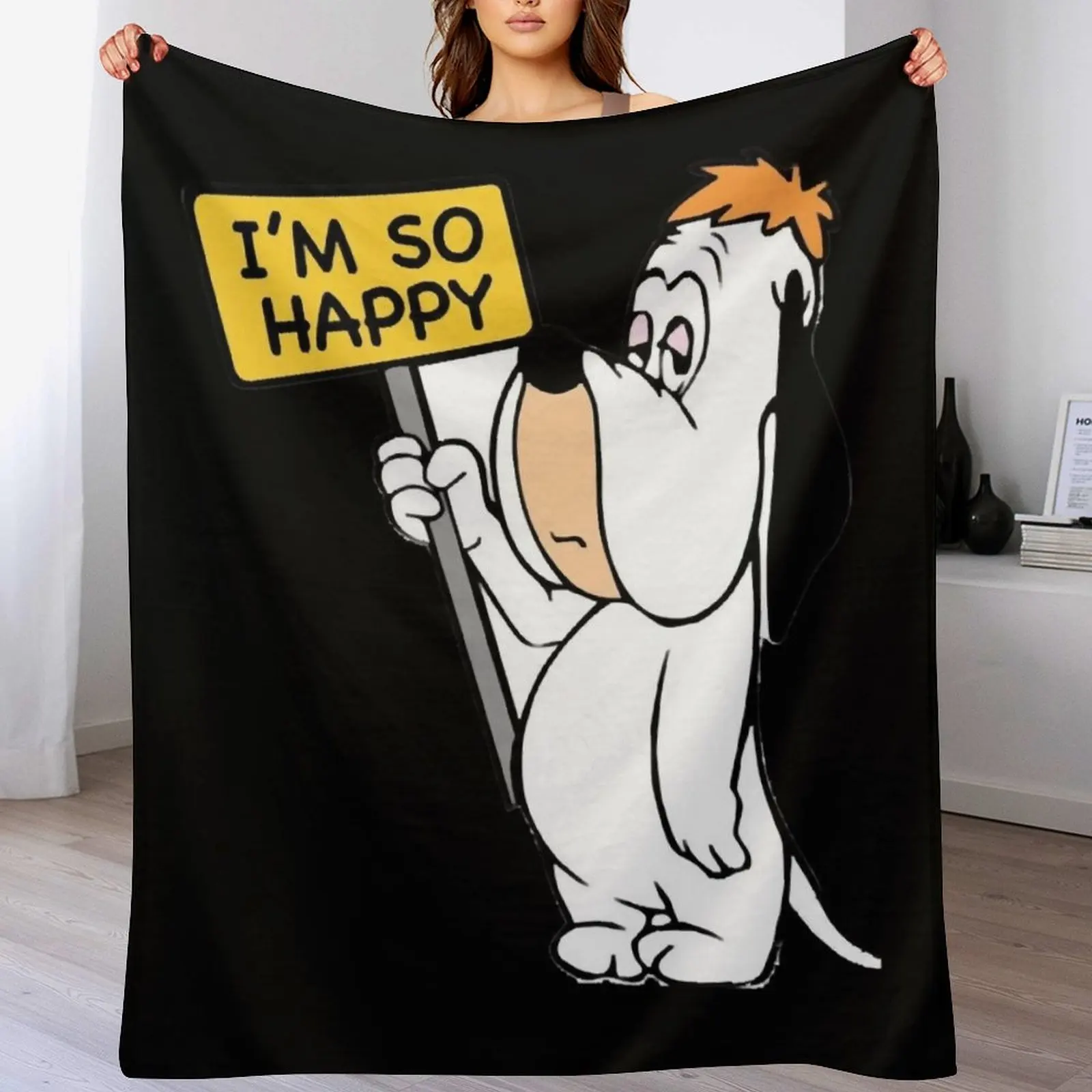 

Funny-happy-dog Throw Blanket Travel Luxury warm winter Blankets Sofas Of Decoration Blankets