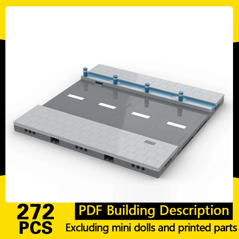 

City Street View Model MOC Building Bricks Straight With Bicycle Lane Modular Technology Gift Holiday Assemble Children Toy Suit