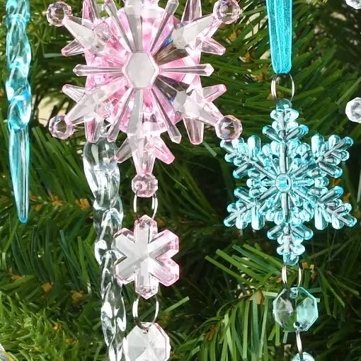 

Елочные украшения акриловые прозрачные снежинки