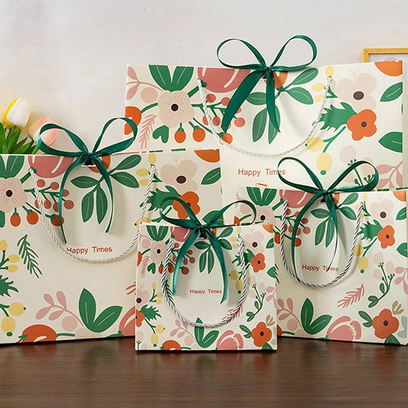 1pcsGift Bags Mother's Day Gift Wrapping BagsCartoon Tote Bags Birthday Paper Bags Bow Gift Packaging Bag image 3