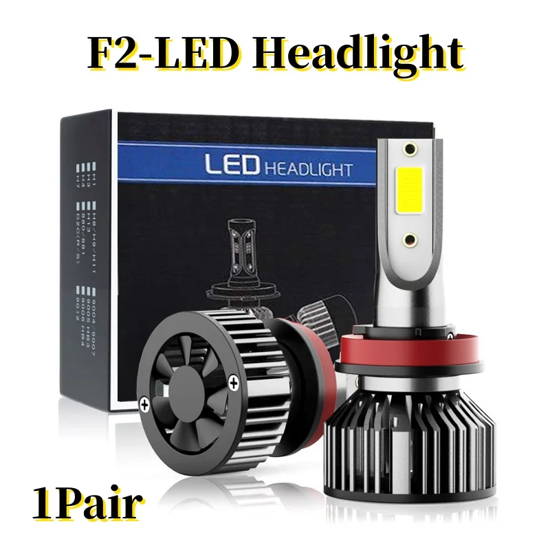 

F2 COB 80W 14000LM Car Haedlight H4 H7 H1 LED H8 H9 H11 4300K 5000K 6500K 8000K 25000K Auto fog Light 80W 16000LM 12V LED Bulb