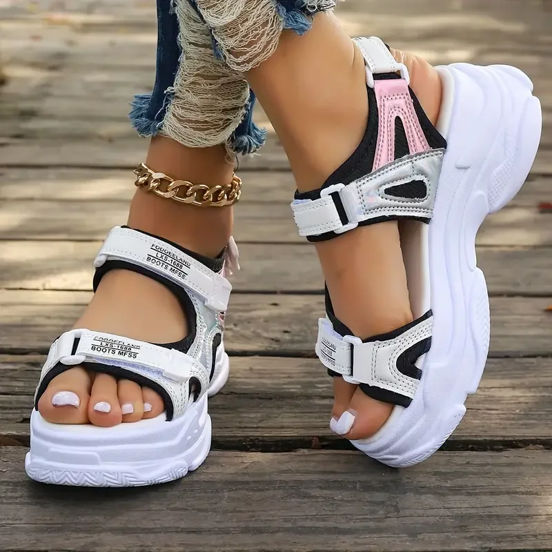 New Summer Fashion Comfortable Wear-resistant Thick-soled Height-enhancing Sandals Non-slip Beach Casual Sports Shoes for Women image 5