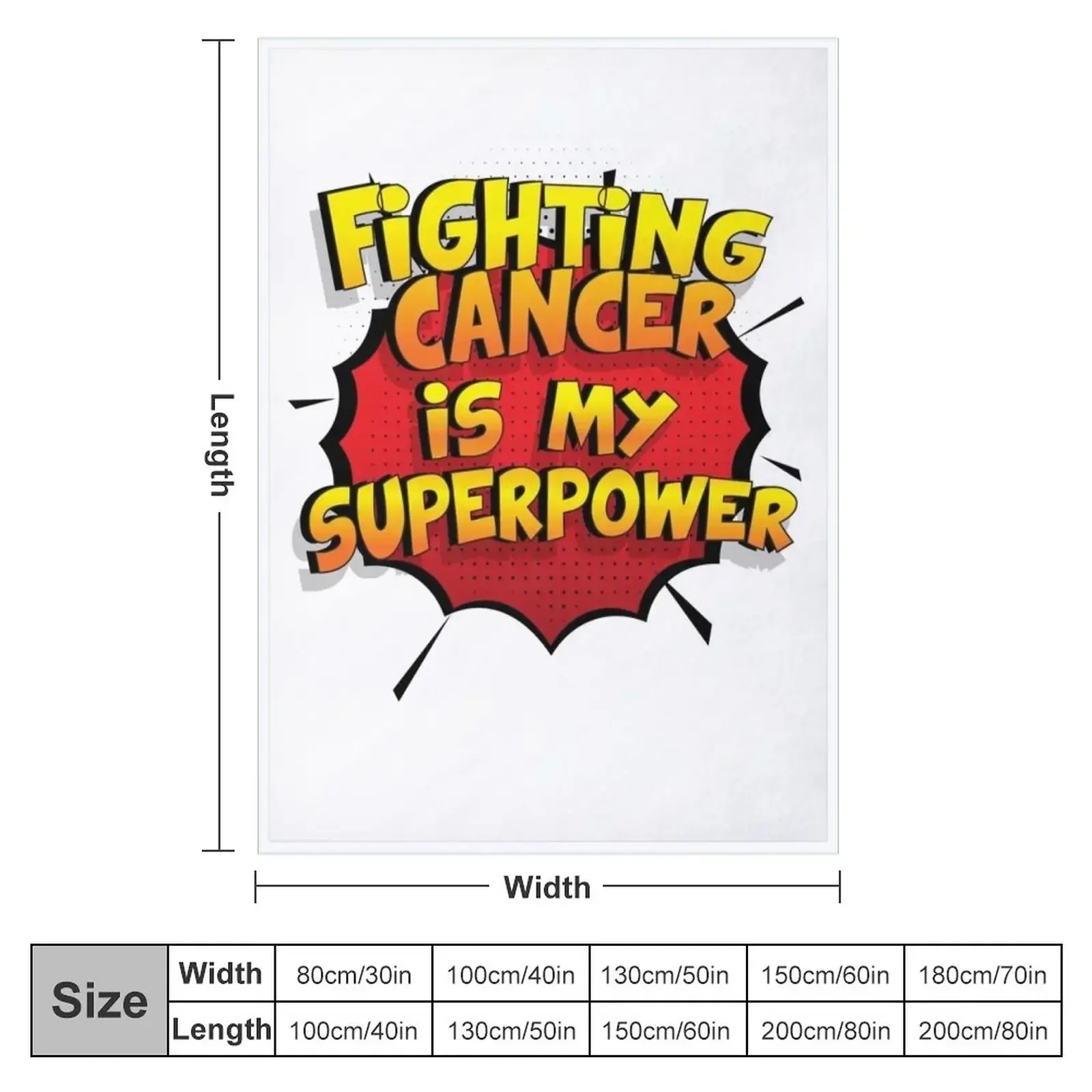 Fighting Cancer is my Superpower Funny Design Fighting Cancer Gift Throw Blanket Multi-Purpose Soft Plaid Blankets