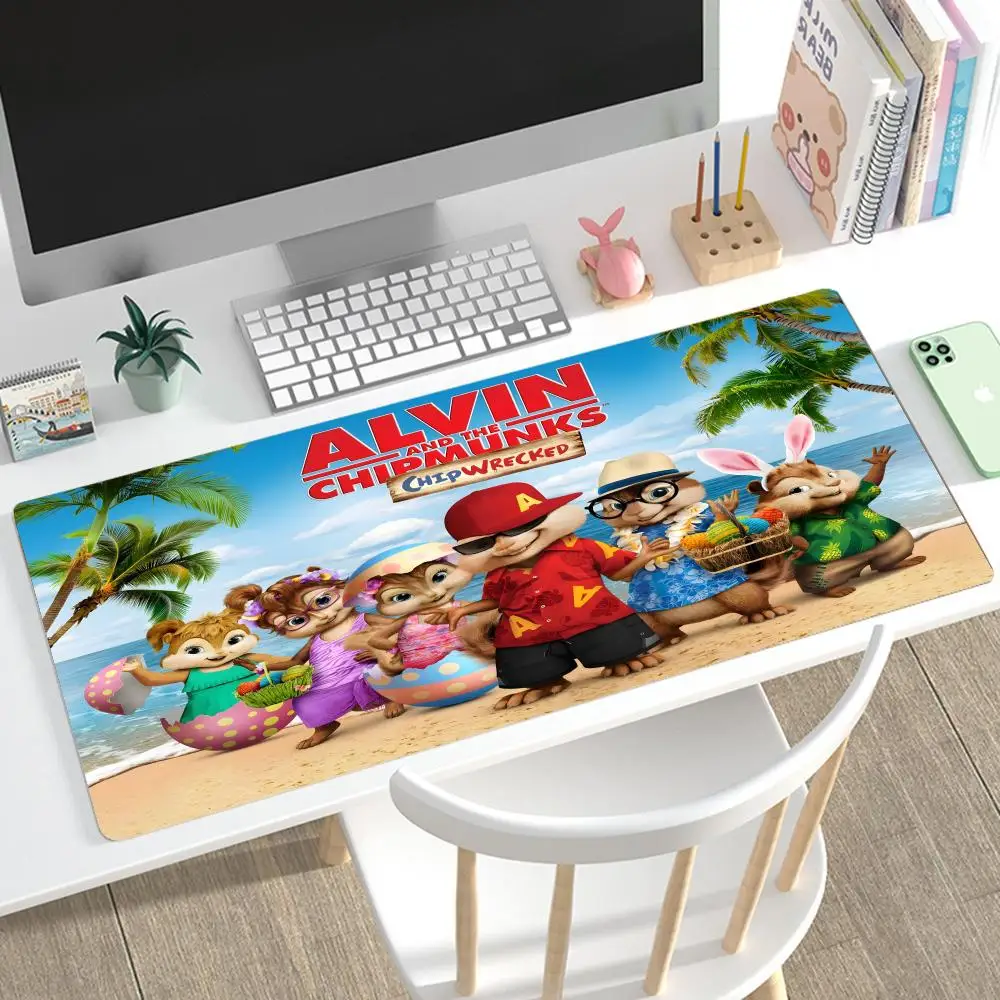 Movie A-Alvin And The Chipmunks-S  Mouse Pad Razers Rubber Mouse Pad Large Locking Edge Anti-Slip E-Sports Dirty-Resistant Offic