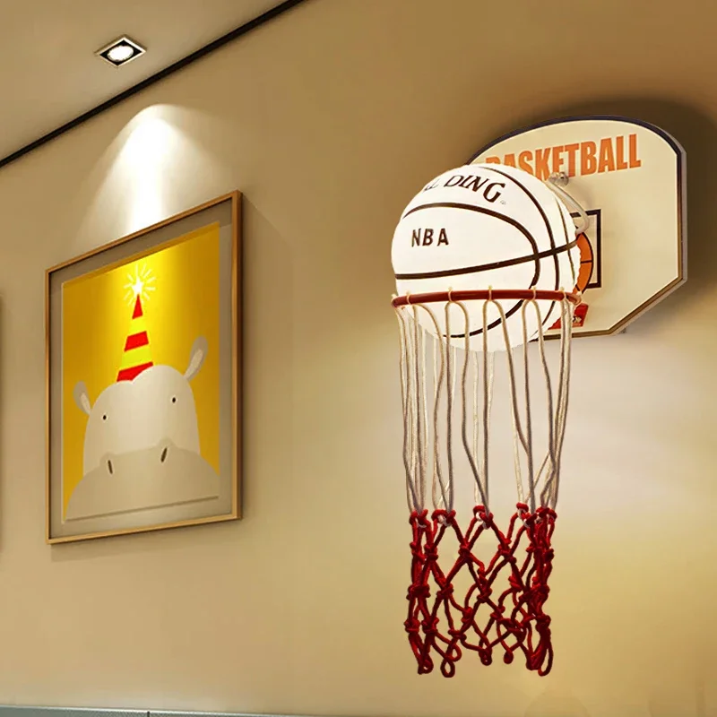 Creative basketball living room bedroom lamps boys girls children's room bedside wall lamp modern cartoon sports wall lamp