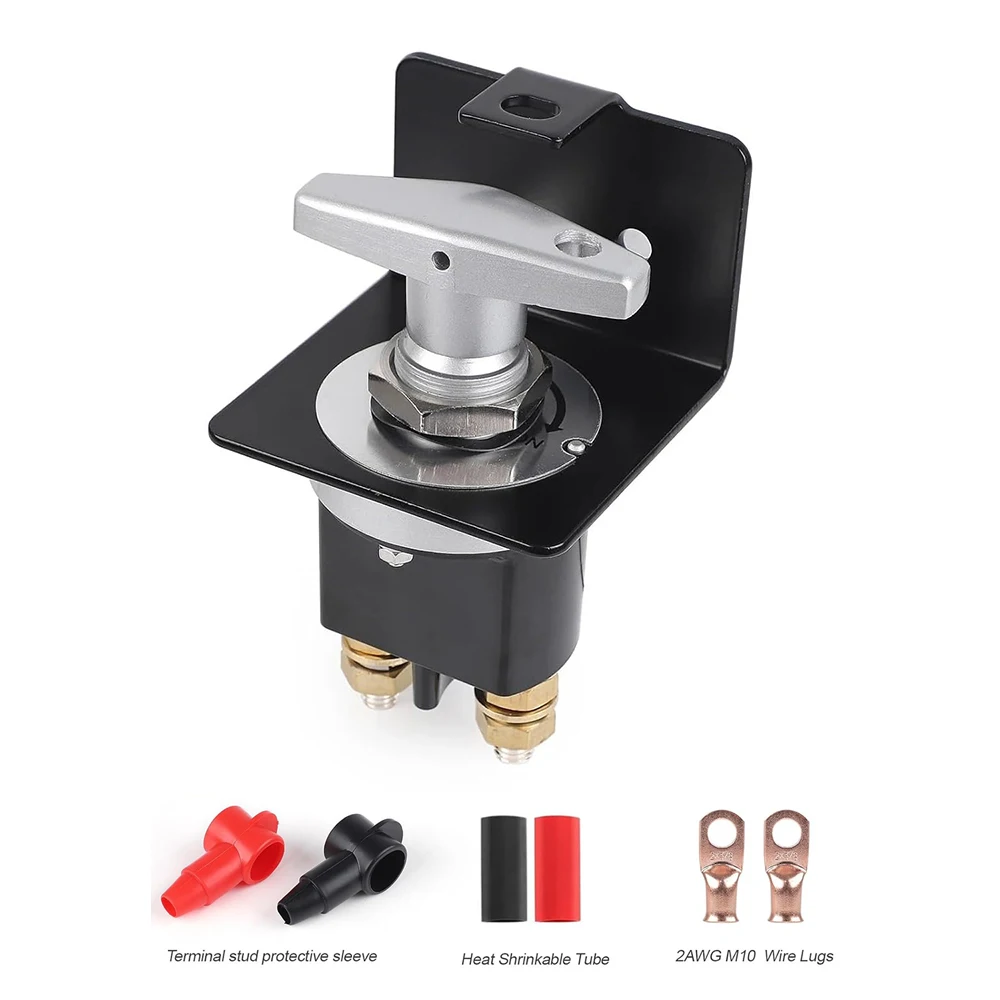 1500A For RV Camper Van Truck Boat Cars Battery Kill Mass Switch Kit Cutter Disconnecter Isolator With Bracket Heavy Duty 12/48V