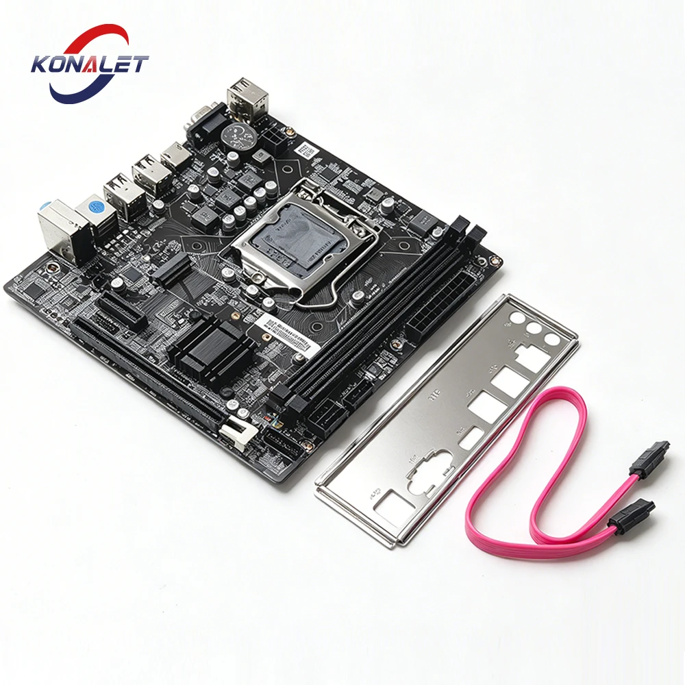 Placa base KONALET H61 LGA1155 DDR3 compatible con Intel i3 i5 i7 2.ª y 3.ª generación USB2.0 SATA2 VGA HDMI Micro ATX para computadora de escritorio