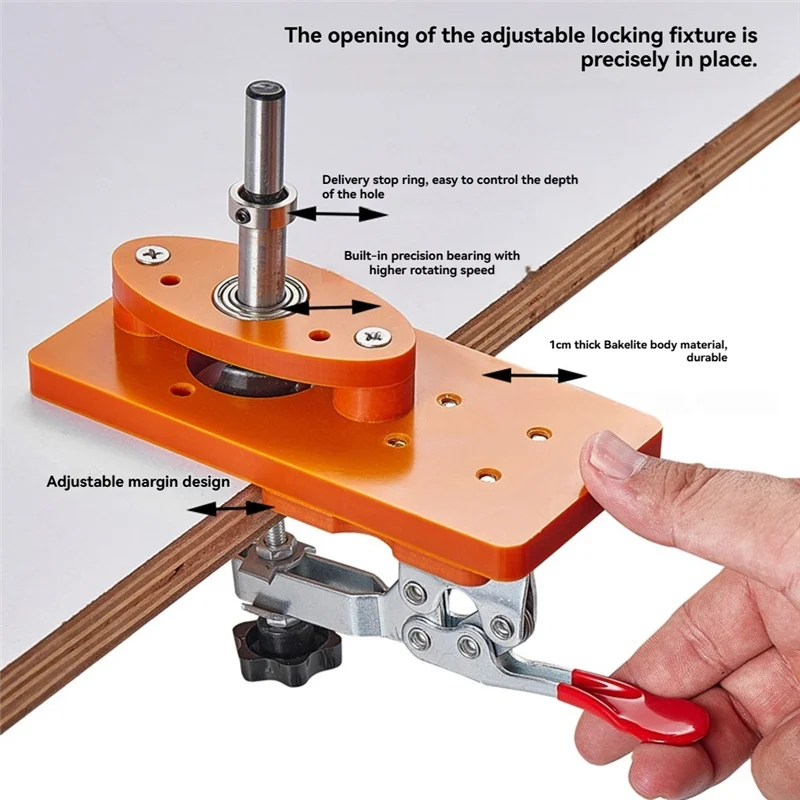 

High Quality-Hinged Hole Positioner Furniture Door Panel Hinge Opening Install Auxiliary Woodworking Tools Hinge Boring Jig,Hing