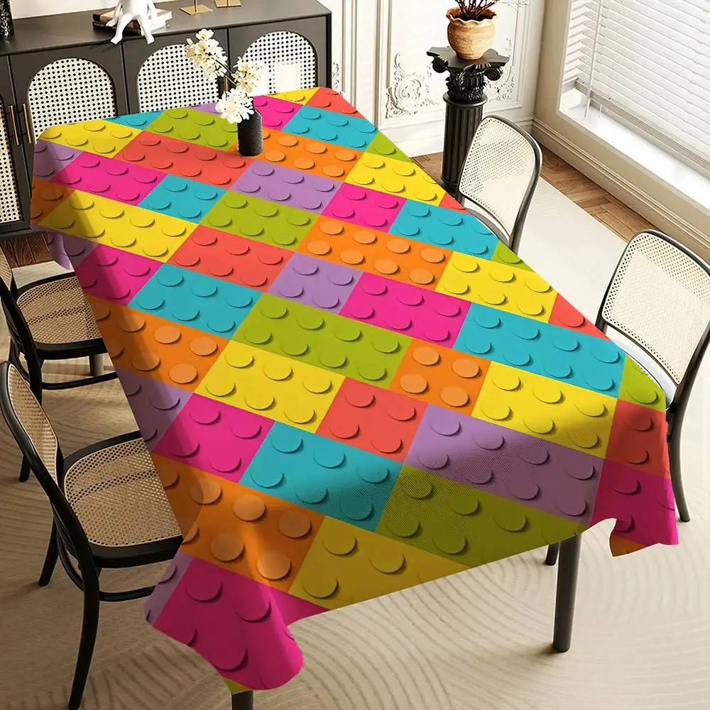 Building Toys Waterproof And Oil-proof Tablecloth Bedside Table Dustproof Decorative Cloth Living Coffee Tablecloth