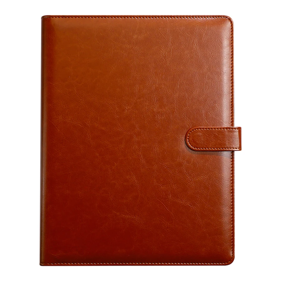 1 قطعة الملمس بو الجلود مجلد متعدد الوظائف A4 كليب حامل قلم فتحات بطاقة-منظم اجتماع مكتب الأعمال للبنك/البيع