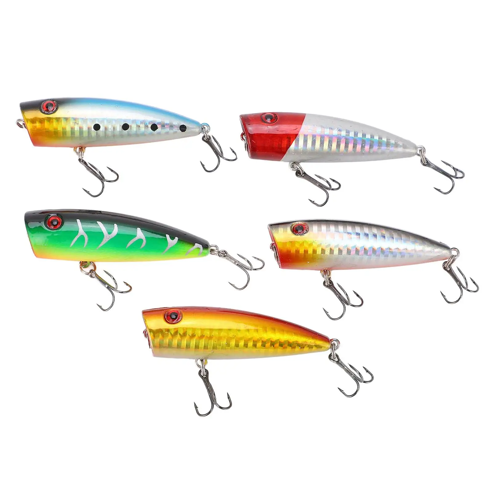 

Simulation Popper Fishing Lure Hard Bait for Bass Rivers Lakes Reservoirs 6.5cm/9g 5 Colors