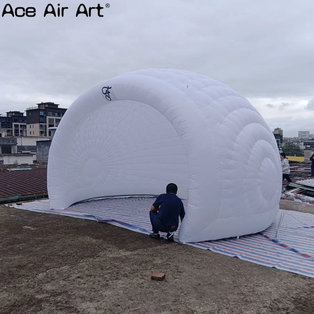 Cúpula inflável gigante da barraca ao ar livre, barraca inflável do casamento para festas e eventos, meia cúpula inflável brilhante da barraca da luna