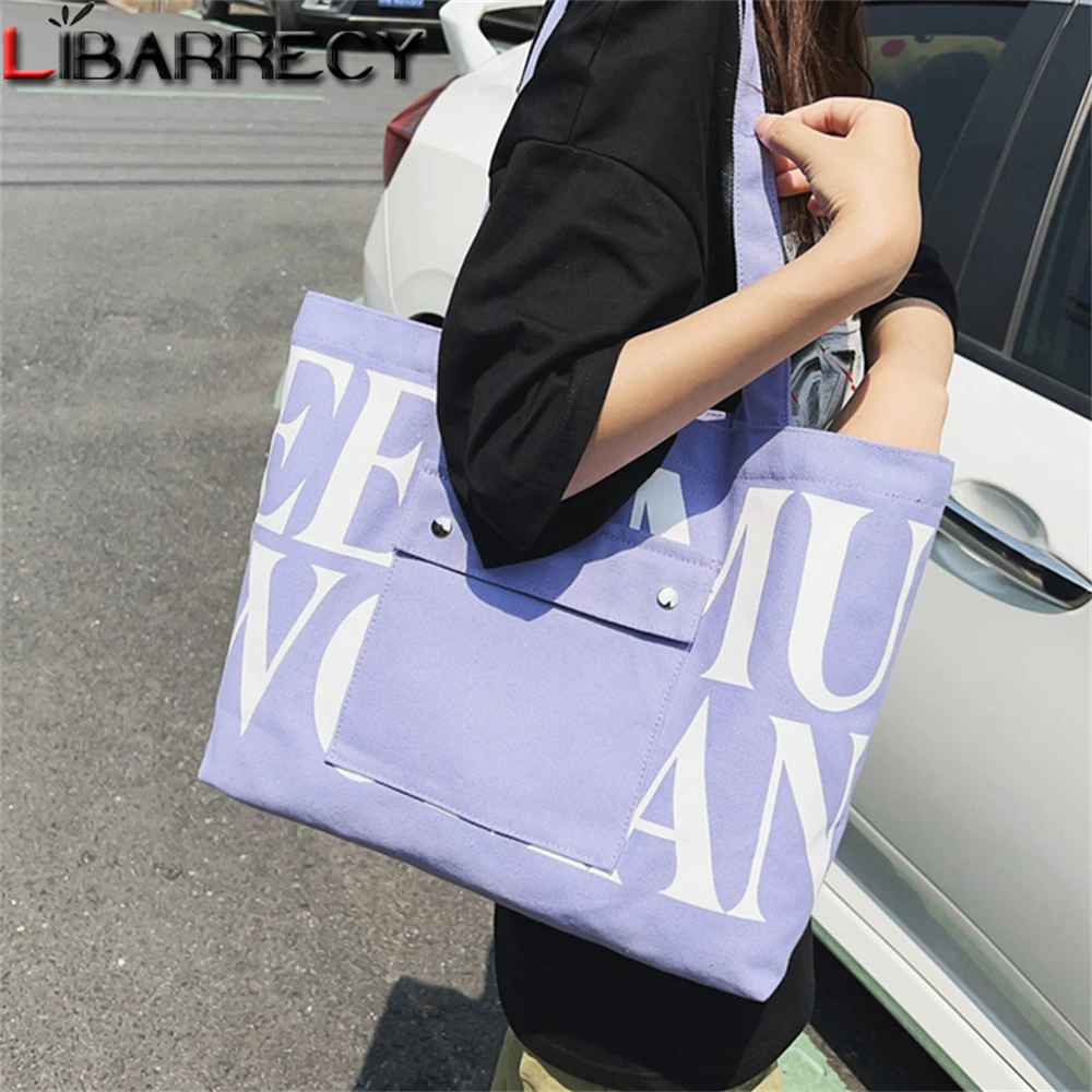 

Letter Design Women's Shoulder Bags Quality Canvas Ladies Tote Bag Large Capacity Women Shopping Bags Travel Bag Bolsos De Mujer