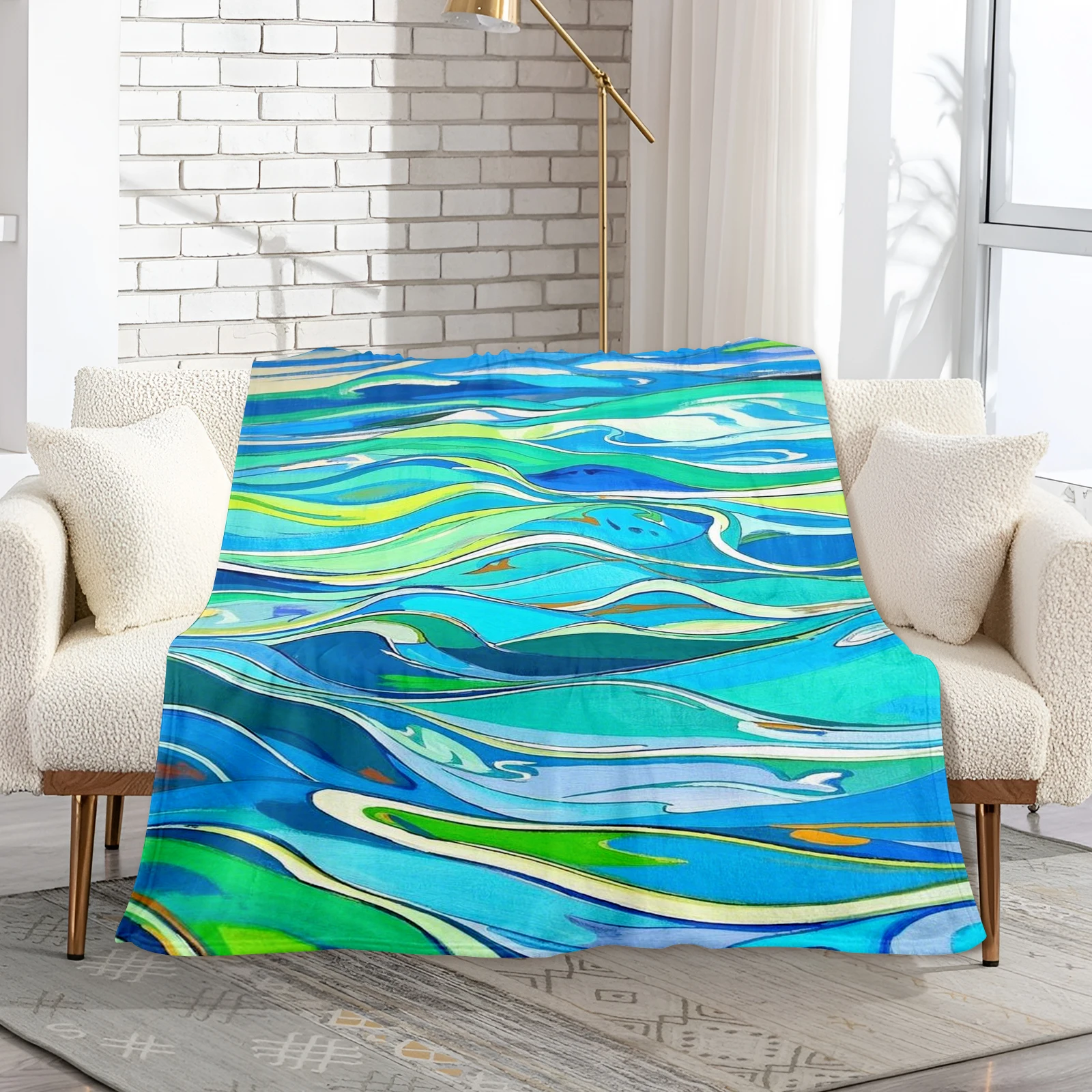 

Geometric Lines Depicting Water Surface Blanket Perfect For Kids To Explore Abstract Art And Modern Design