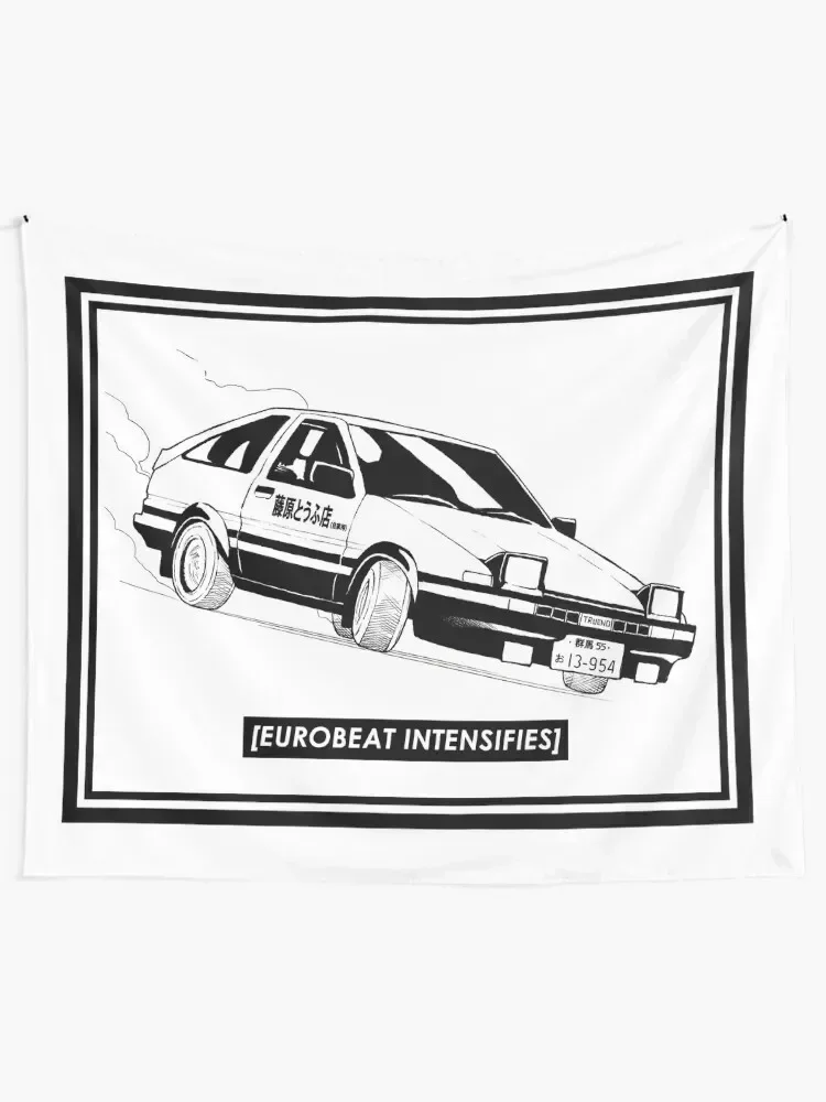 Eurobeat Intensifies AE86 Kansei Dorifto Initial D Car Tapestry Wall Decorations Room Design Tapestry