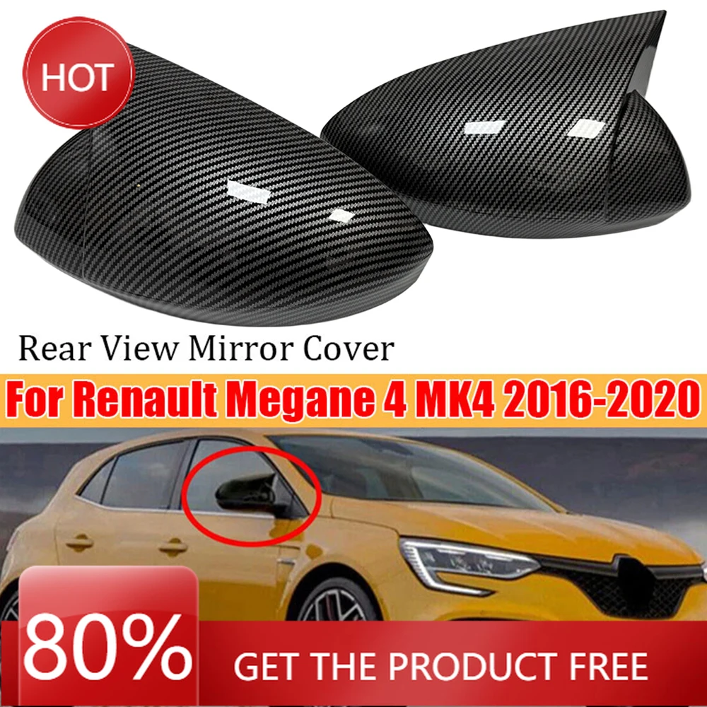 

Чехлы на зеркала для Renault Megane 4 MK4 2016-2020, автомобильное боковое зеркало заднего вида, крышка крыла, наклейка на внешнюю дверь, отделка карбона