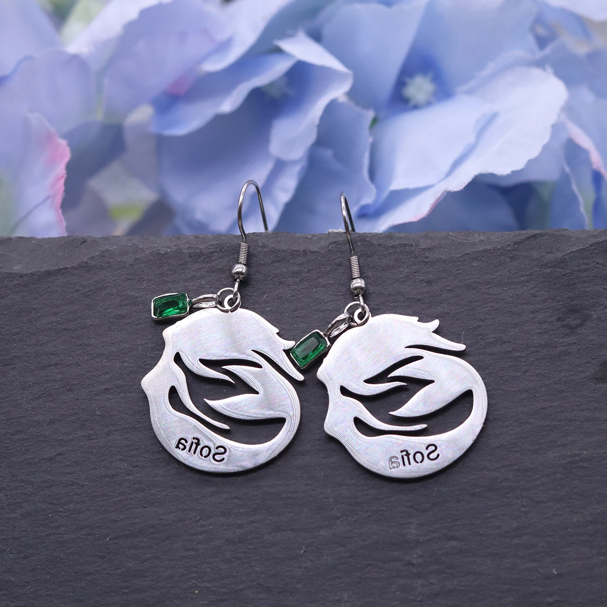 Todorova Custom Name Mermaid Earrings, Stainless Steel Ocean Theme Earrings, Waterproof Tarnish-Resistant Jewelry for Women