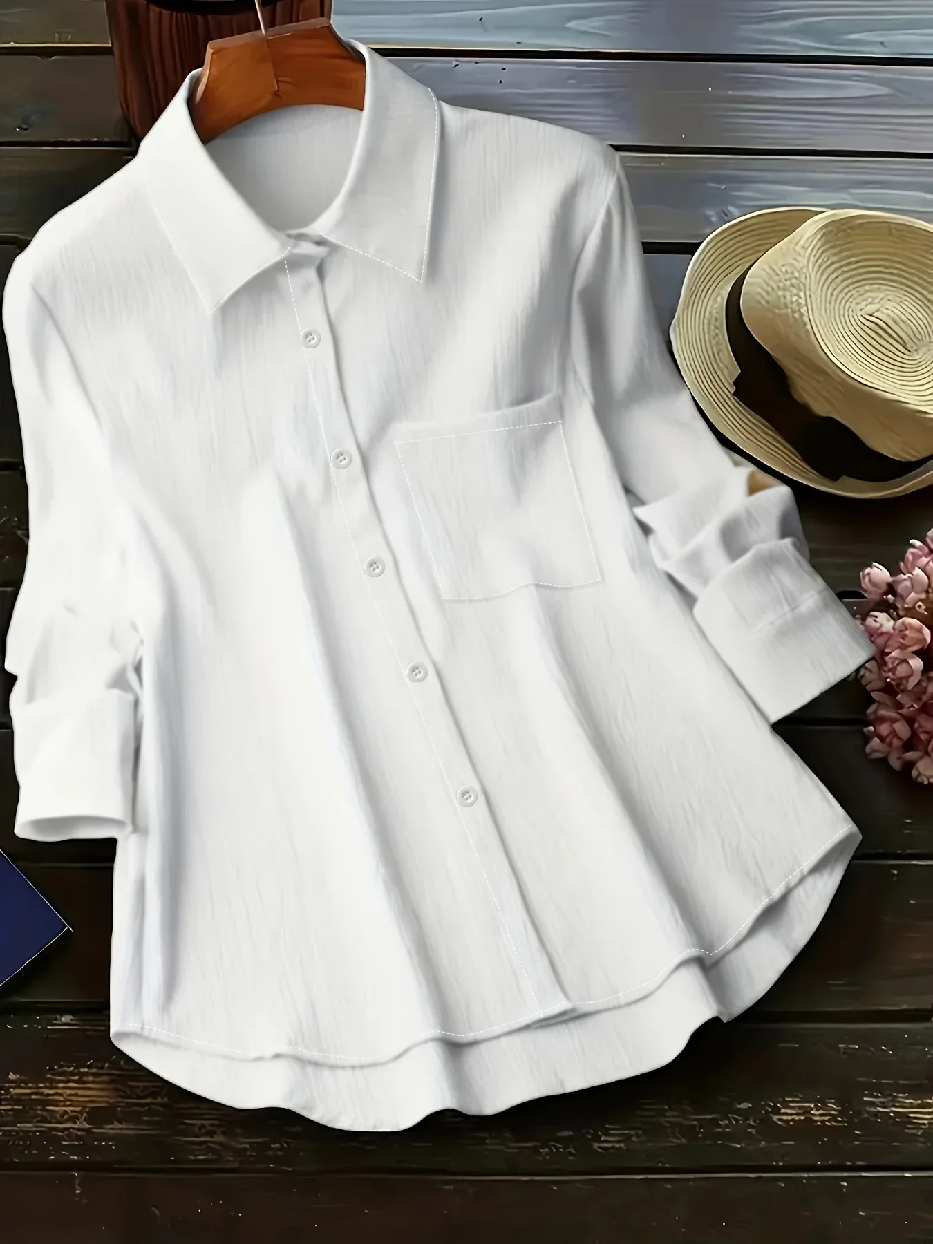 

Женские хлопковые льняные рубашки больших размеров на пуговицах, рубашки с лацканами, однотонные свободные повседневные топы с длинными рукавами