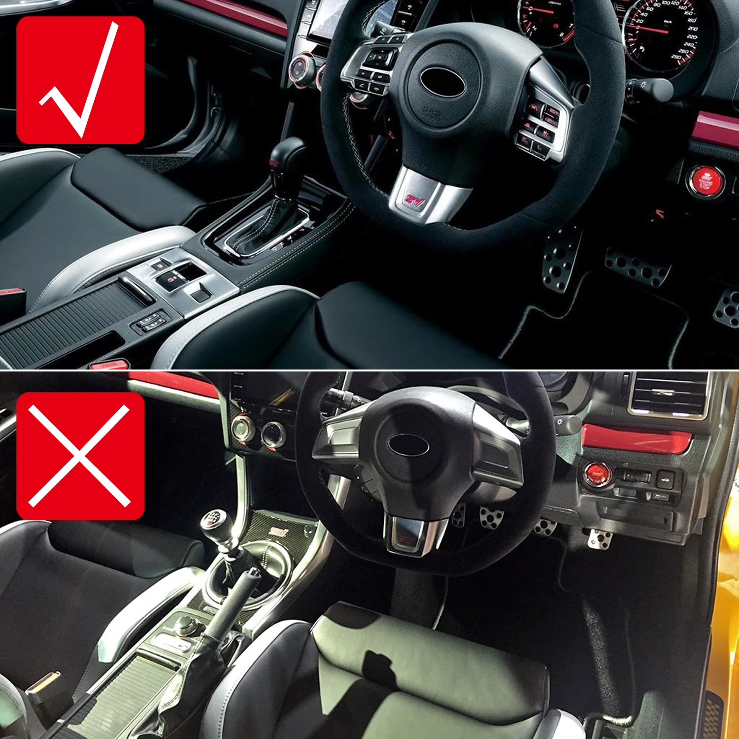 Car Accessories For Subaru WRX/ WRX STi 2015-2021 Carbon Fiber Style Interior Automatic Gear Shift Panel Button Cover Trim 1pcs