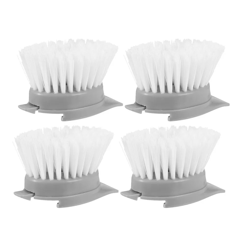 4Pcs Dish Scrub Brush Head Replacement for Cookware Cleaning Efficient Hydraulic Design Space Saving Plastic Pot Scrubber Brush