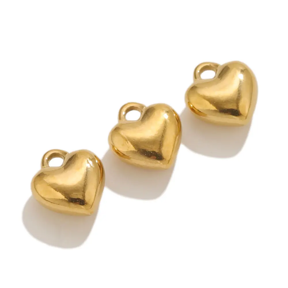 20 Stück Edelstahl-Herzanhänger für die Schmuckherstellung, PVD 18k vergoldet, Liebesanhänger, DIY-Halsketten- und Armbandzubehör, Großhandel – Detail 4
