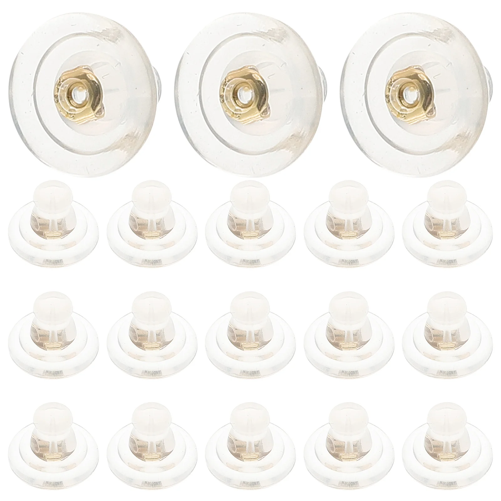 100Pcs Clear Silicone Earring Backs Locking Studs Safety DIY Accessories Earring Backs Back for Earrings Replacement,