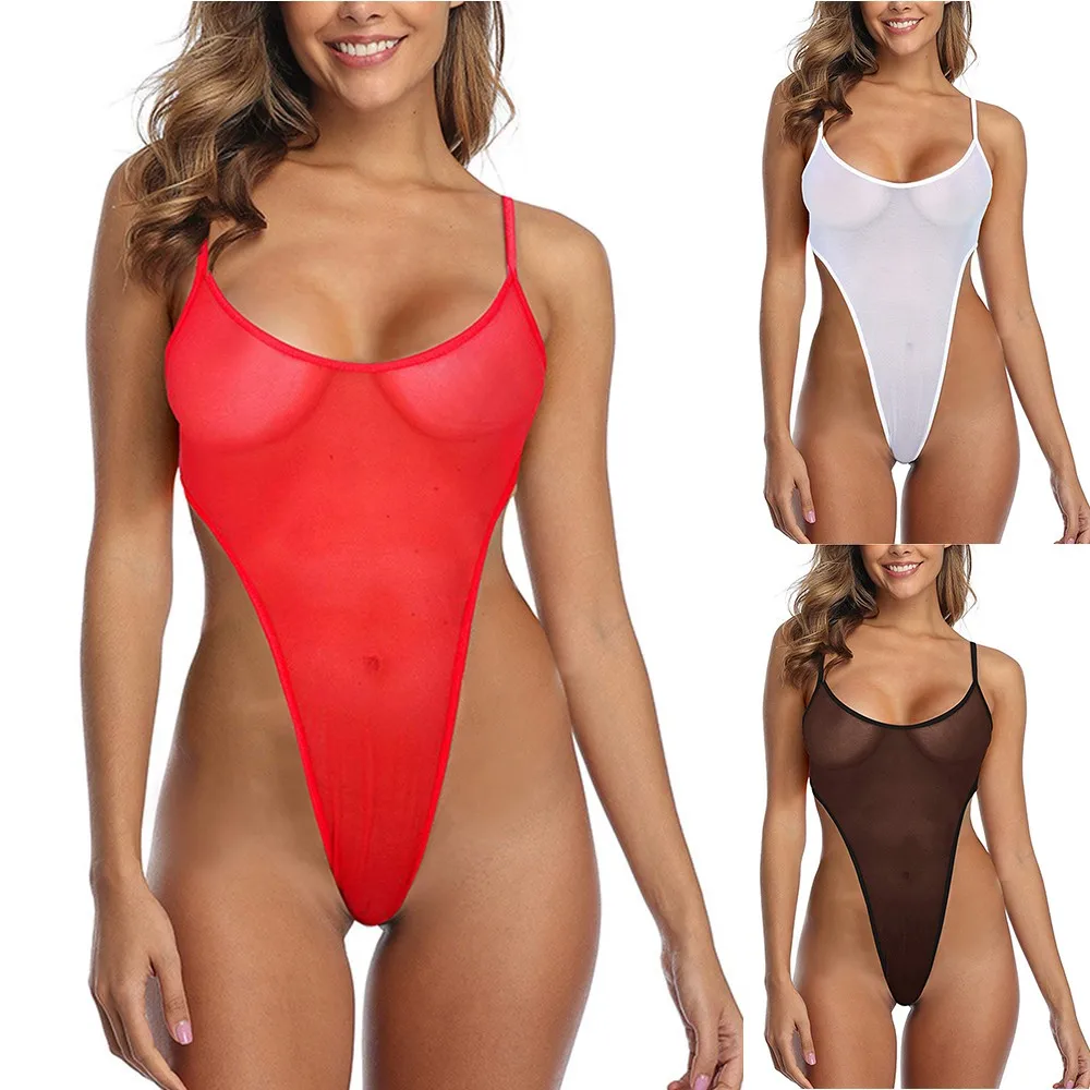 シースルーメッシュボディスーツランジェリー、バックレスレースアップセクシーレディース下着、無地ワンピースランジェリー