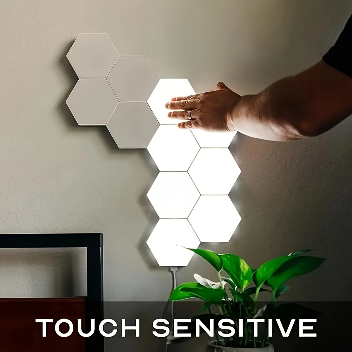 Touch Sensitive Night RGB Lighting, Geometric Module DIY Assembly Night Light, RGB Hexagonal Wall Light, Tactile Night Light