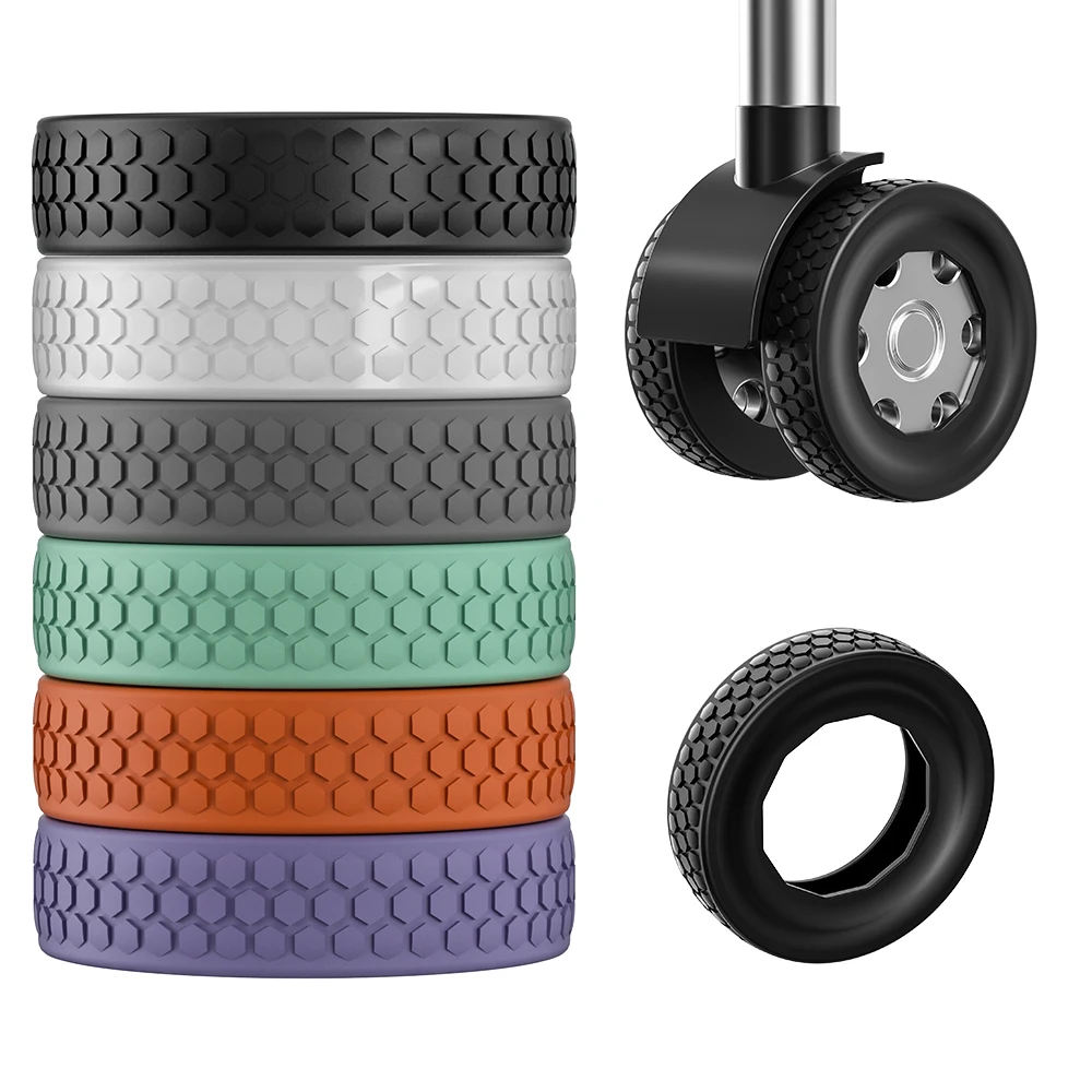 8/10PCS Thicken Texture Silicone Luggage Wheels Protector for Reduce Noise Travel Suitcase Caster Covers Luggage Accessories
