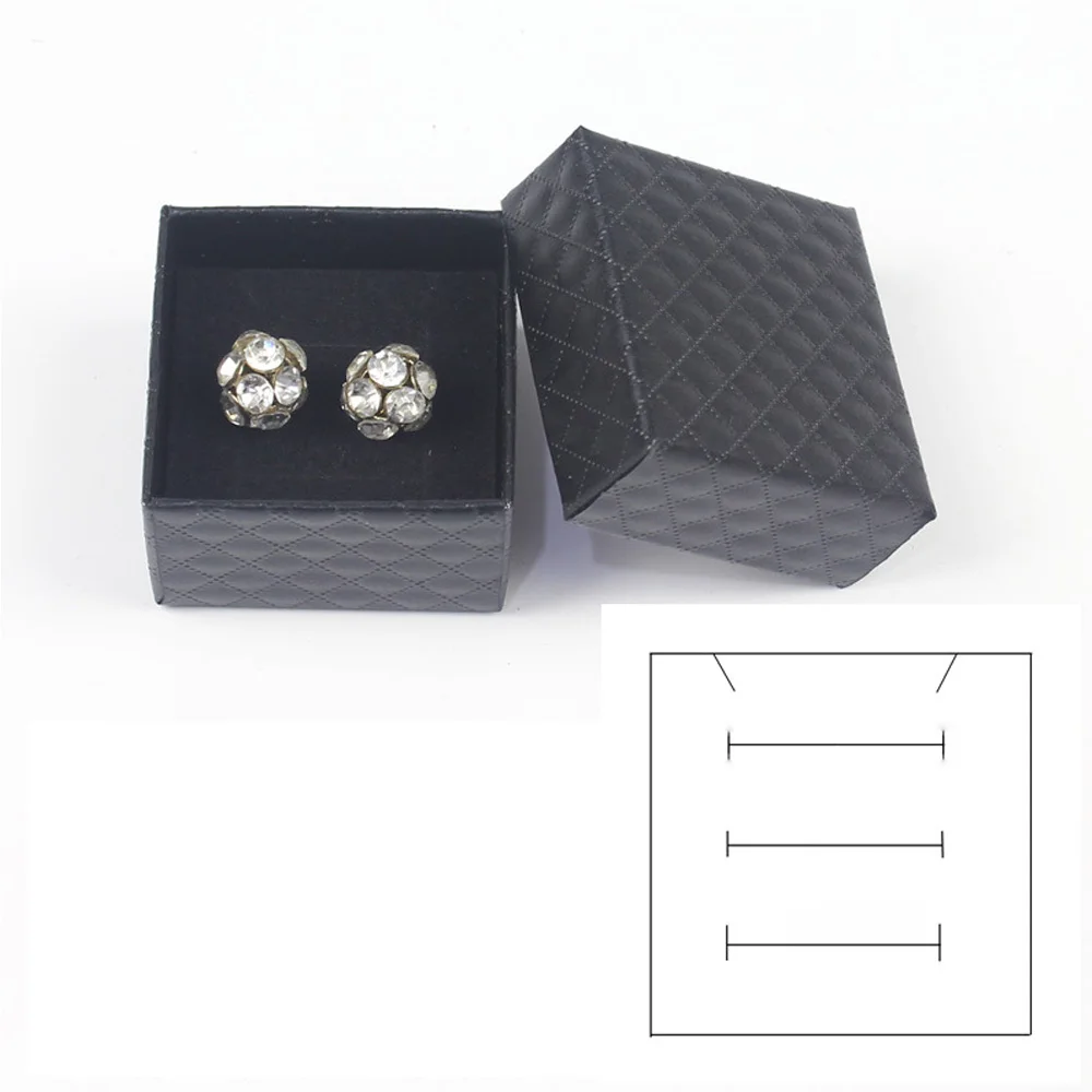 Luxury 5x5x3cm Jewelry Gift Box - Rigid DIY Packaging for Necklaces Earrings 3 Rings Custom Brand Logo Wedding Favors Case Mini