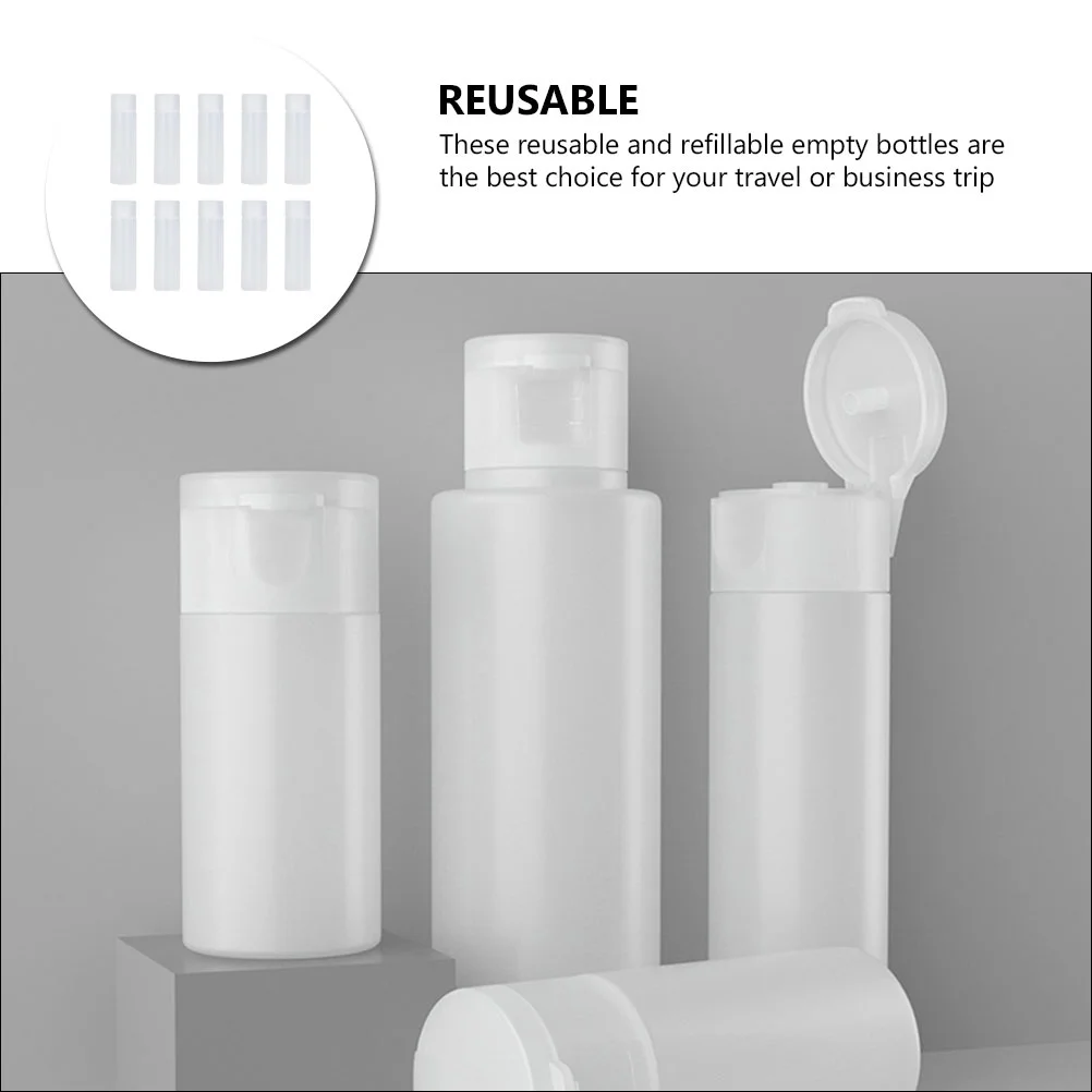 10 Pcs Top Squeeze Bottles Shampoo Hand Dispenser Perfume Cosmetics Travel Liquid Holders Leak Proof Reusable Refillable