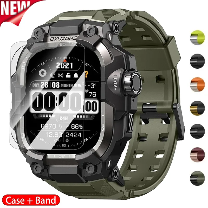 Rugged Case With Band For Apple Watch 49mm 44mm 45mm 46mm Shockproof Bumper Cover For iWatch Ultra3/2/1 Series 11 10 9 8 7 SE