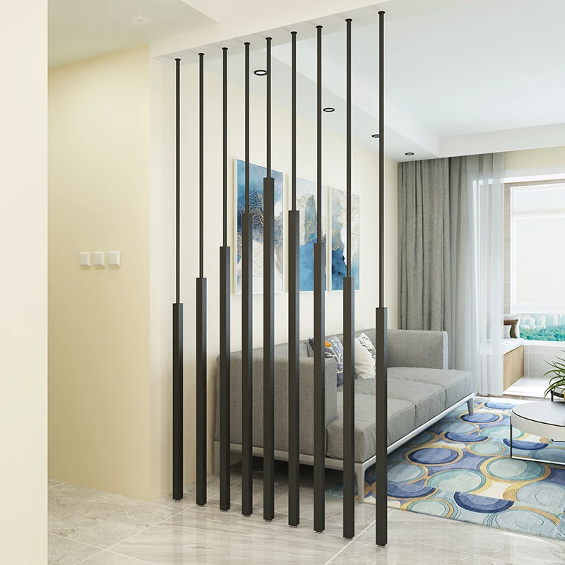 Metal Screen Partition Modern Iron Pillar Room Divider Living Room Decorative Interior Screen
