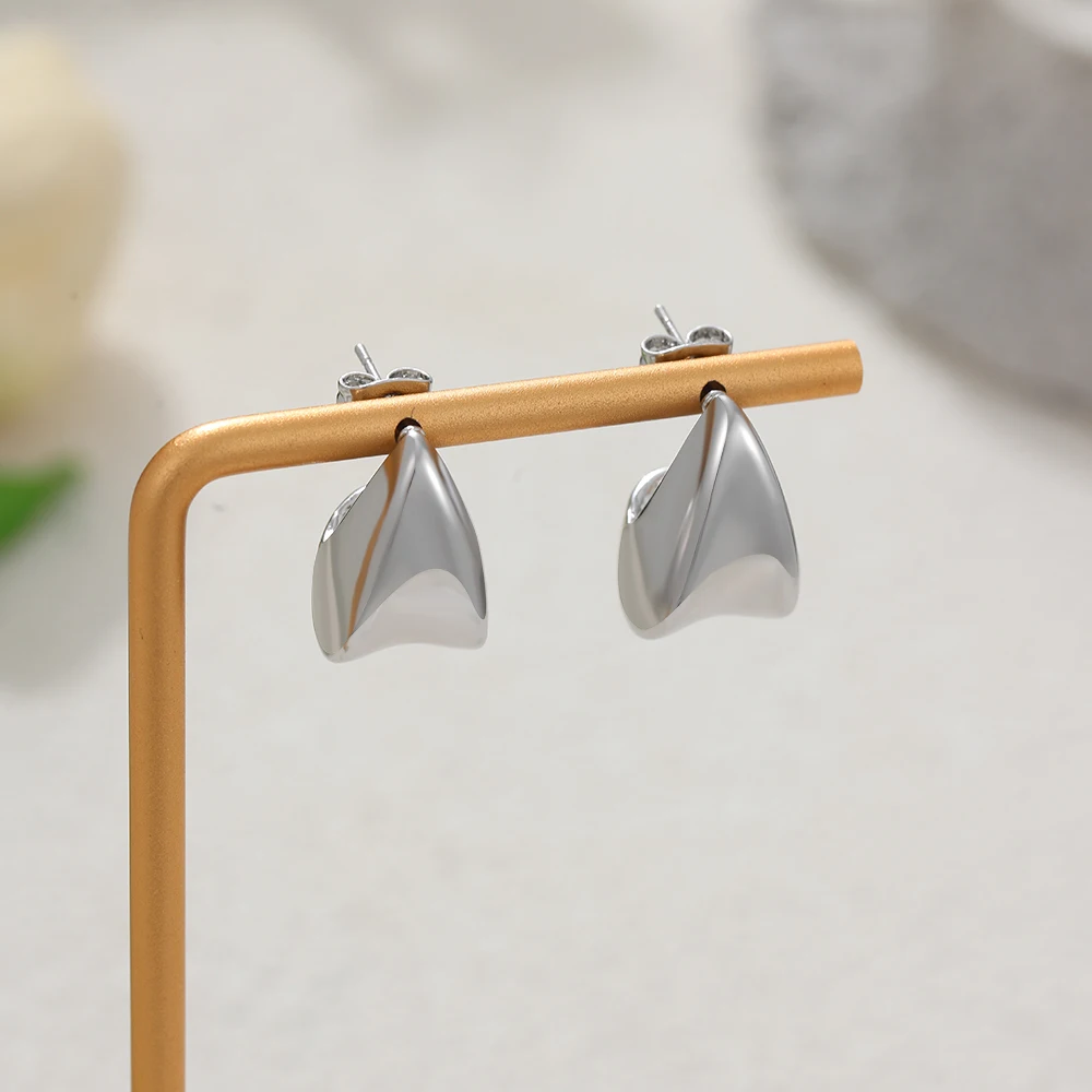 Silver Color New Puff Earrings for Women Sleek Waterproof Water Droplet Chunky Bubbles Women's Earring Chic Jewelry Party Gifts