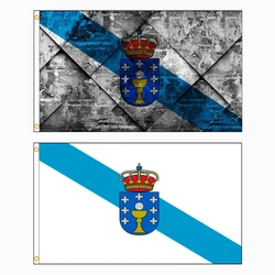 90x150cm Retro Galicia Flag Autonomous Regions of Spain Banner Decoration FLAGLAND