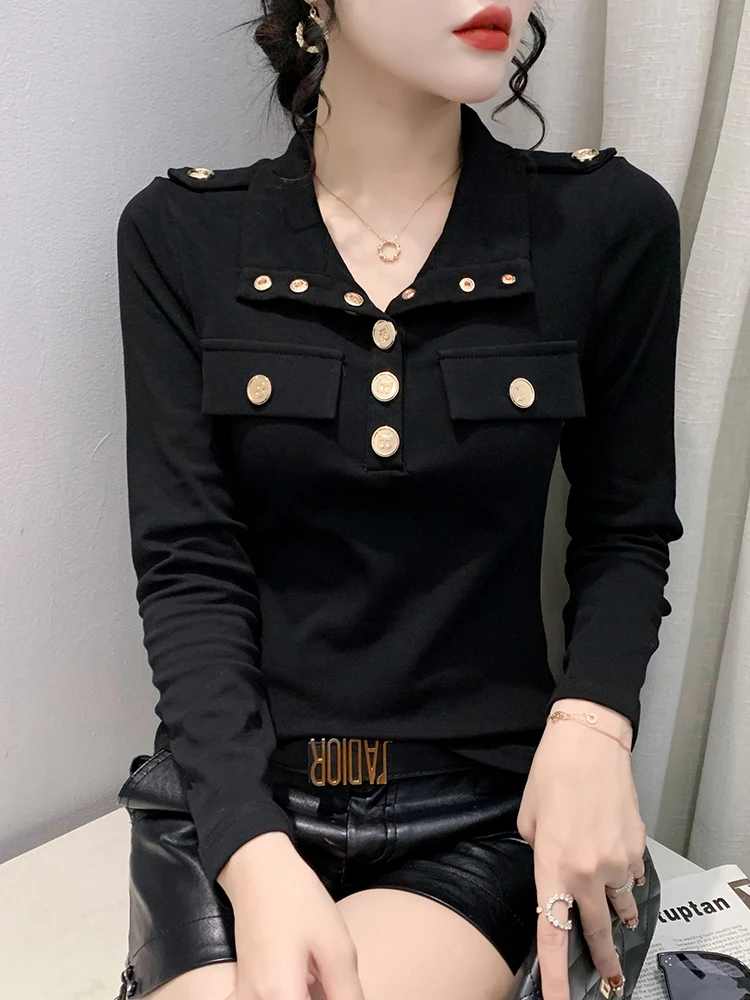 Fashion Lapel Button Loose All-match Blouse Women\'s Clothing 2023 Autumn New Oversized Casual Pullovers Office Lady Shirt