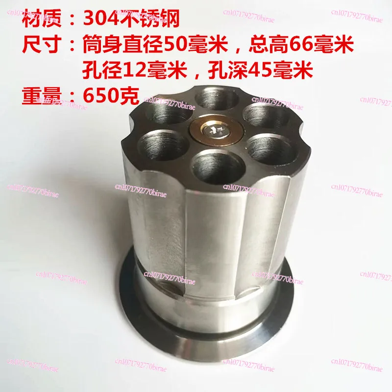 304 Stainless Steel Metal Bearing Rotating Revolver Bullet Pen Holder Pen Insert Multi-function Thickened Pen Holder