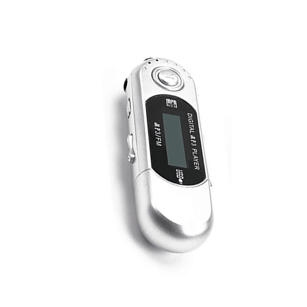 Mini reproductor MP3 2 en 1, compatible con tarjeta TF de 32G, unidad Flash pequeña, reproductor de música LCD con conector de Audio de 3 y 5mm,