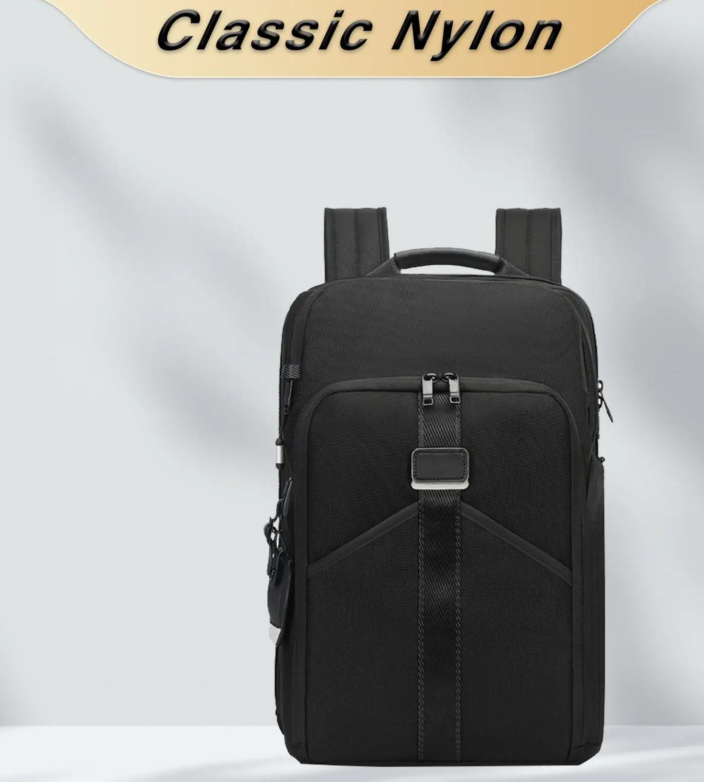 Urban Outdoor Backpack for Men - Streamlined Black Design with Multi-Compartment Storage for Travel & Tools 2325006