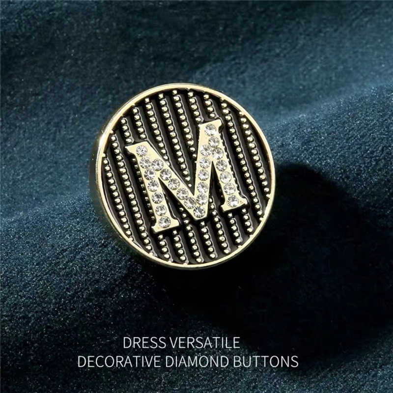 10pcs M Letter Fashion Designer Buttons for Clothing Sewing Accessories  Luxury Rhinestone Women\'s Clothing Decorative Buttons