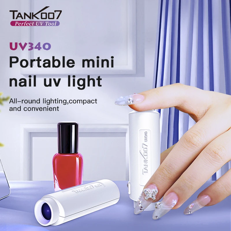 tank007 UV340 UV LED Nail Curing Lamp Mini Nail Lamp Fast Dry & Cure Gel Nail