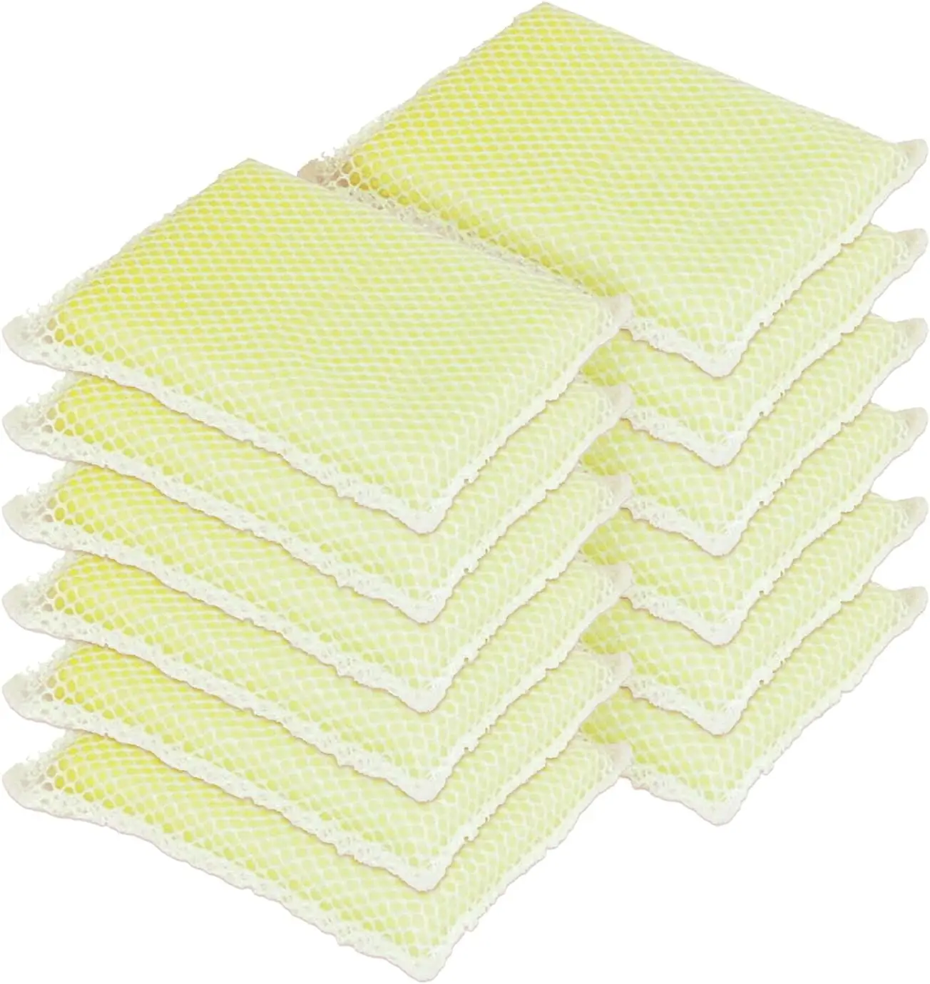 

Nylon Netting Sponge Cleaning Scrubber Pad, 12 Pack, Non Scratch, Safe on Non-Stick Surfaces Coated