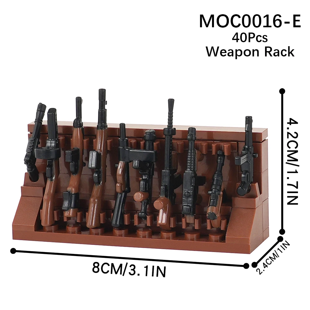 MOC0016 Military Series Pistol Gun Rack Building Block War Weapon Accessories Soldier Compatible Figure Toys For Children Gifts