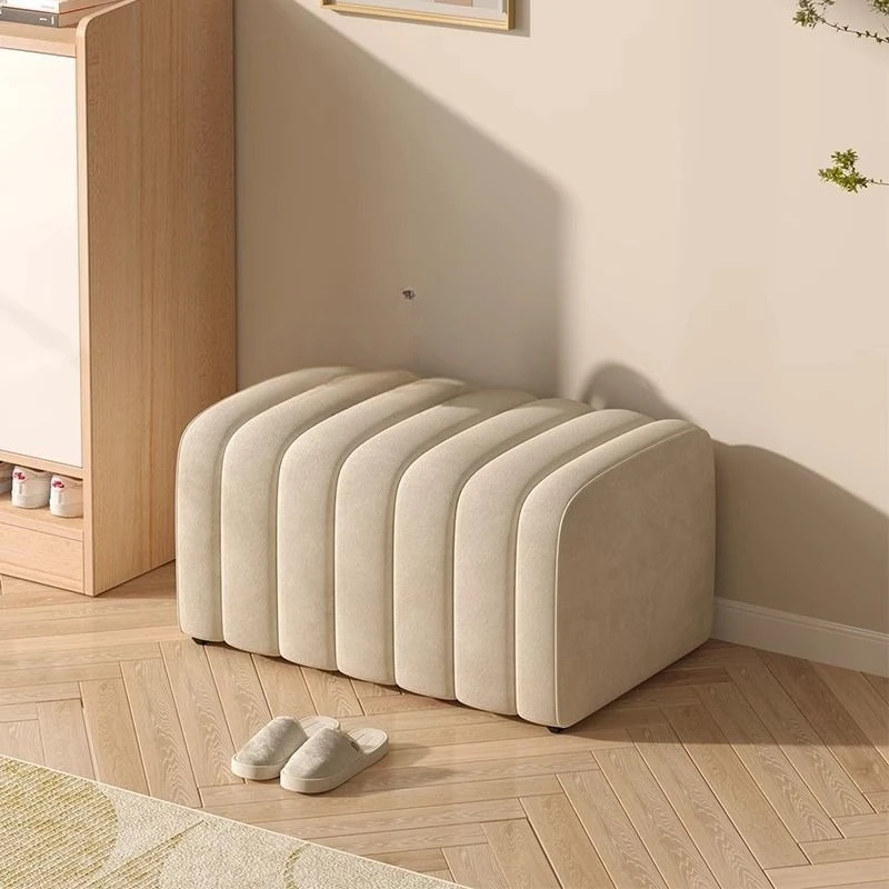 Entryway soft cushioned shoe-changing stool, home doorway sofa stool, high-end long bench