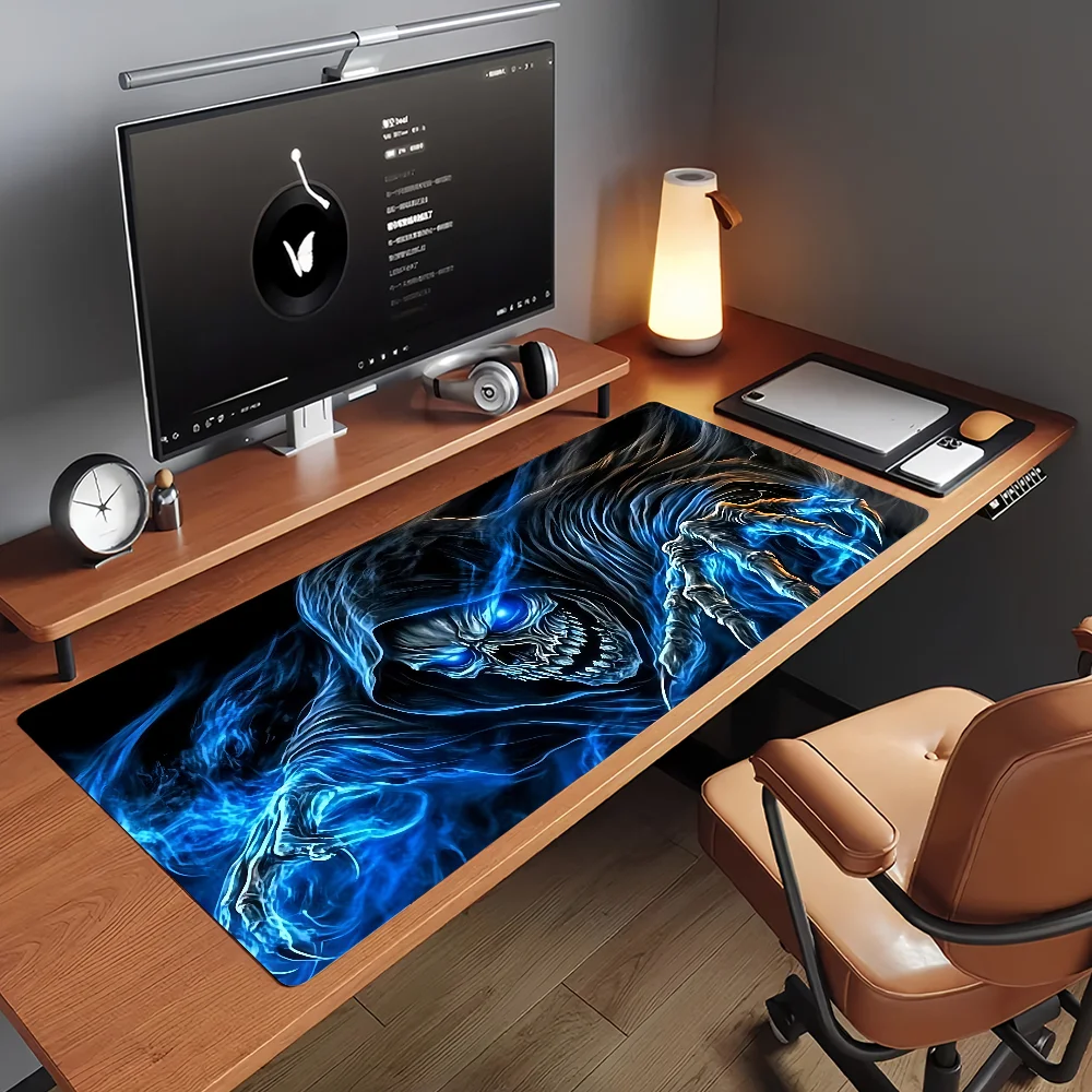 Death Reaper Skull Mouse Pad Non-slip Locking Edge DeskMat PC Laptop Accessories Rubber Office Keyboard Game Carpet 350x900x3mm
