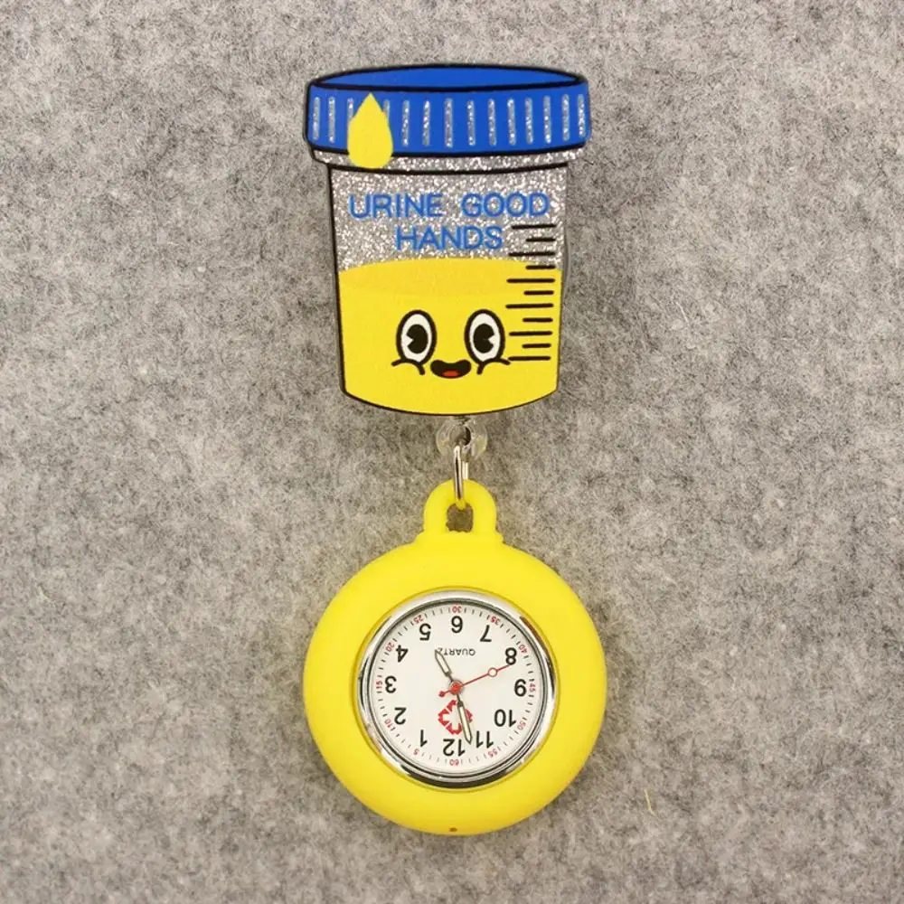 Fun PVC Retractable Watch Brooch Cartoon Lovely Nurse Pocket Watches Cute Colourful Doctor Badge Reel Gift