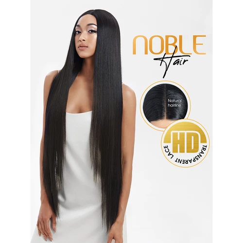 Imagen 2 del producto Noble peluca con malla frontal sintética Cosplay 38 pulgadas 13X4X1 pelucas delanteras de encaje recto para mujeres pelucas rubias peluca de encaje de alta densidad