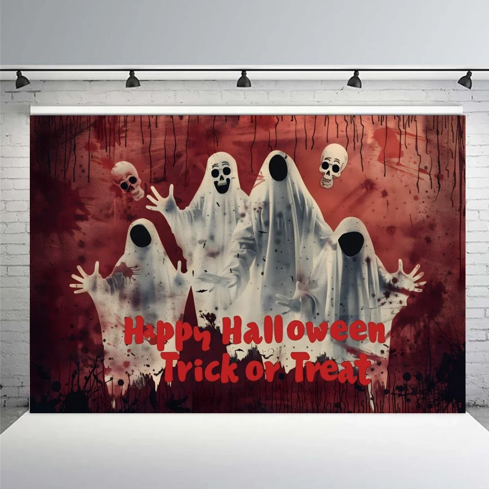 

Halloween Party Backdrop Scary Blood Splatter Horror Red Blood Dripping Ghost Shadow Zombie Vampire Photography Background