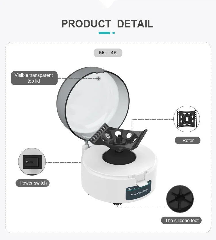 

for 12000RPM High Speed Micro Mini Centrifuge For 2.0ml/1.5ml/0.5ml/0.2ml Tubes