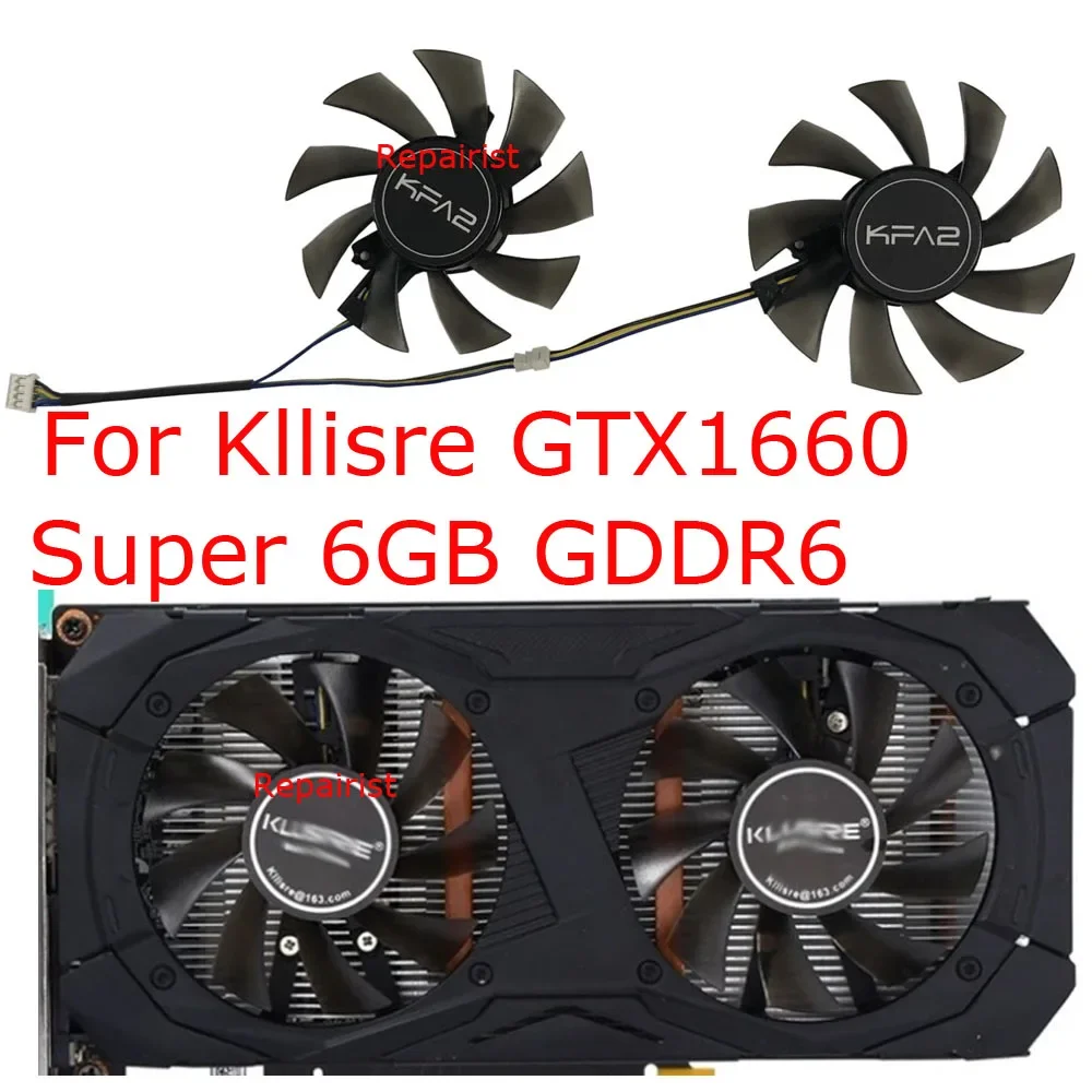 2Pcs/Set,Video Cooler,Graphics Card Fan,T128015DU,For kllisre GTX 1660 gtx1660 super 6gb